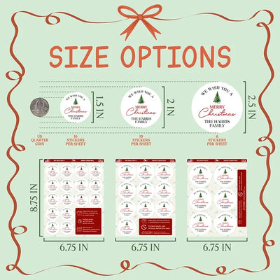 Family Name Stickers – Wish You a Merry Christmas Gift Wrapping