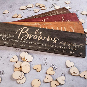 Family Wooden Calendar For Wall - GiftShire