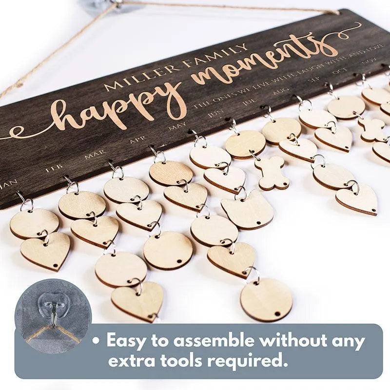 Family Wooden Calendar For Wall - GiftShire