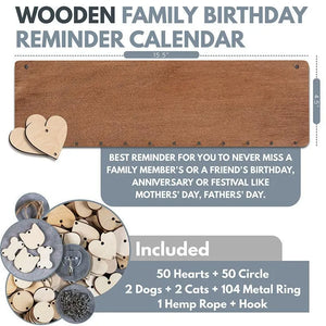 Family Wooden Calendar For Wall - GiftShire