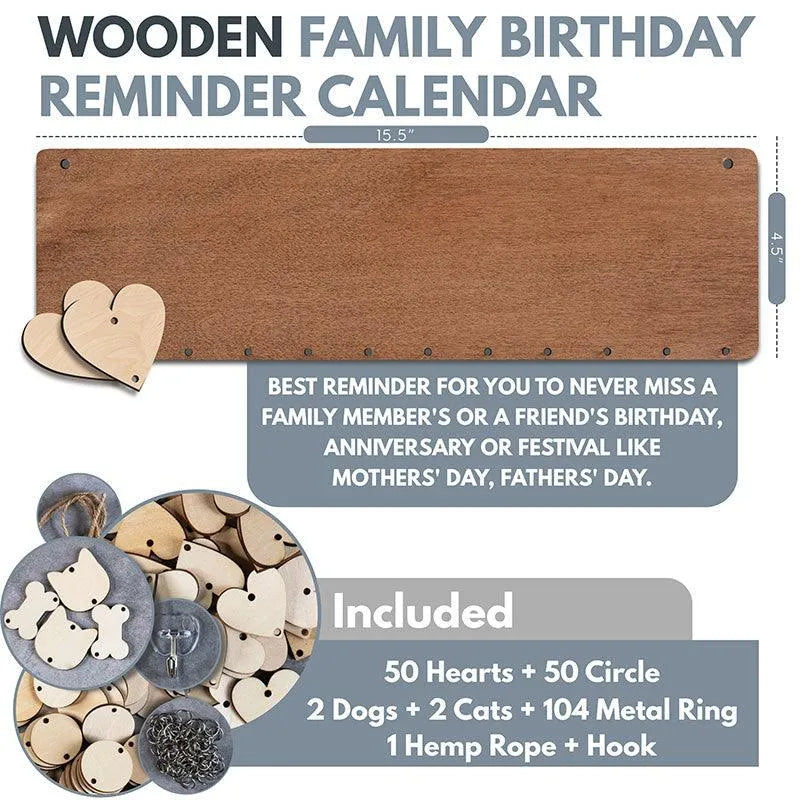 Family Wooden Calendar For Wall - GiftShire