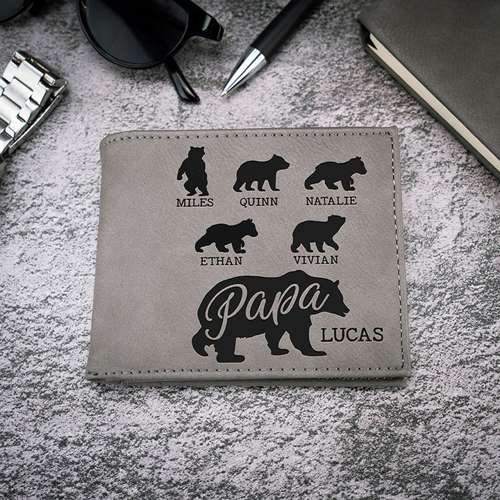 Father's Day Wallet - Papa Bear Personalized - GiftShire