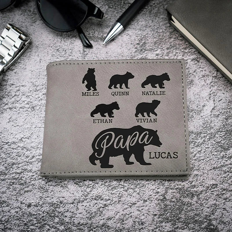 Father's Day Wallet - Papa Bear Personalized - GiftShire