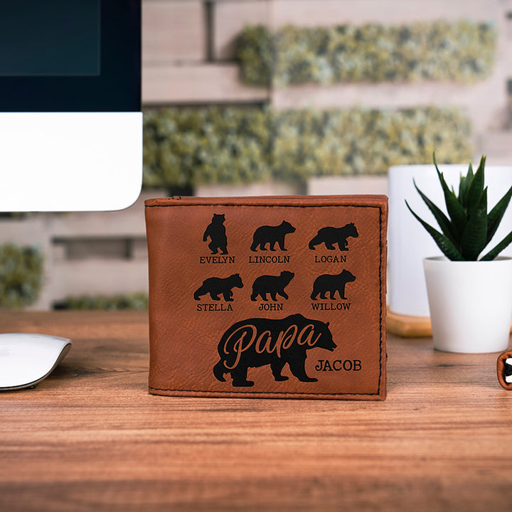 Father's Day Wallet - Papa Bear Personalized - GiftShire