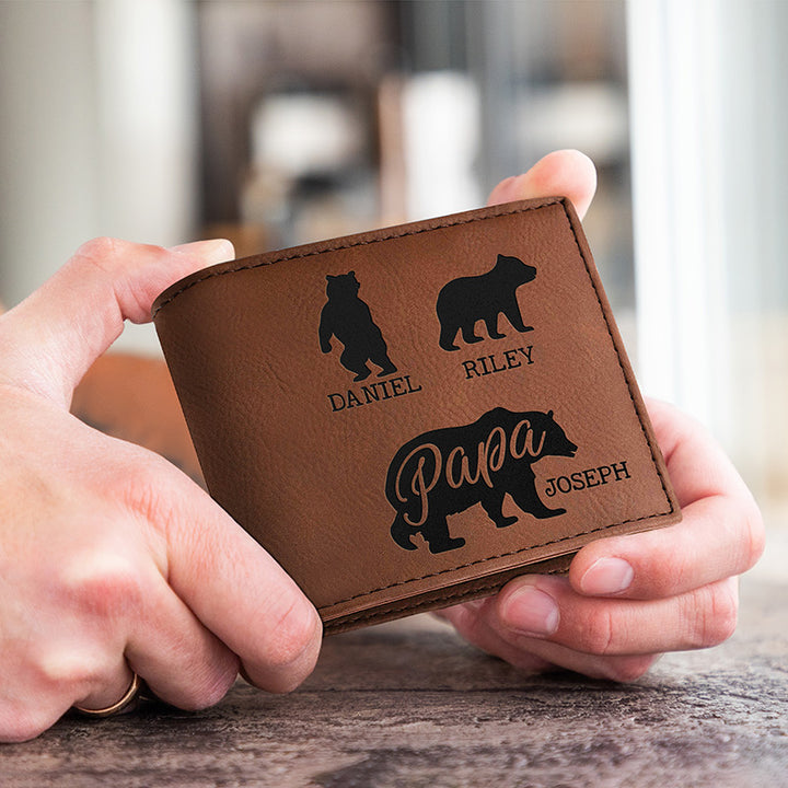 Father's Day Wallet - Papa Bear Personalized - GiftShire