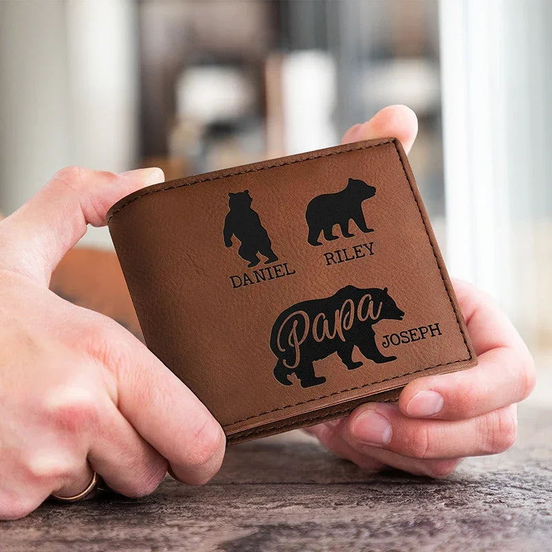 Father's Day Wallet - Papa Bear Personalized - GiftShire