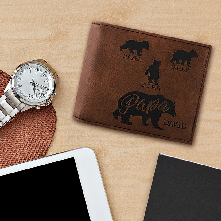 Father's Day Wallet - Papa Bear Personalized - GiftShire