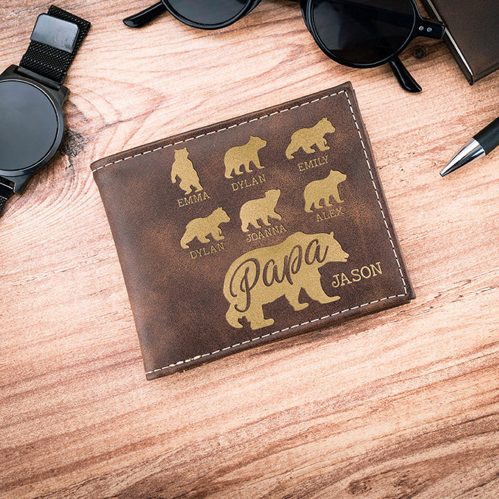 Father's Day Wallet - Papa Bear Personalized - GiftShire