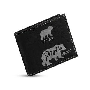 Father's Day Wallet - Papa Bear Personalized - GiftShire