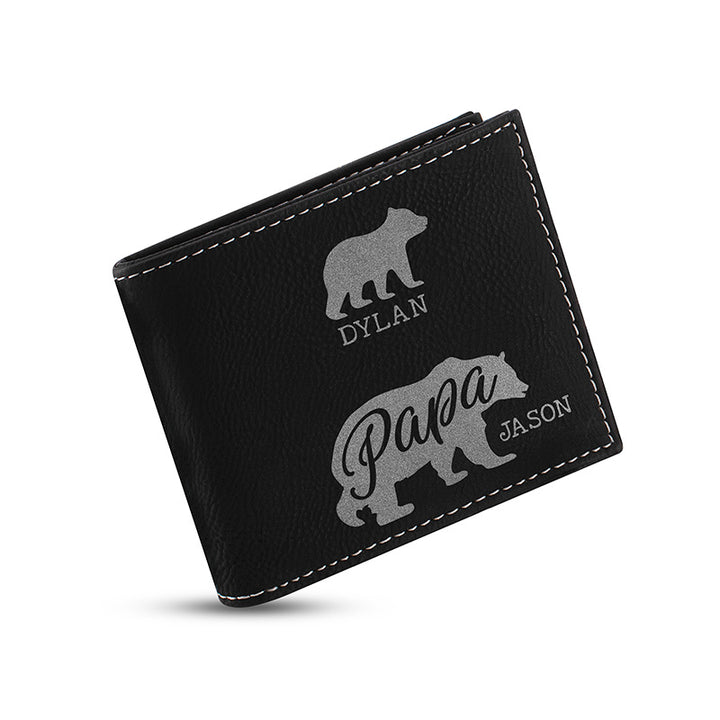 Father's Day Wallet - Papa Bear Personalized - GiftShire