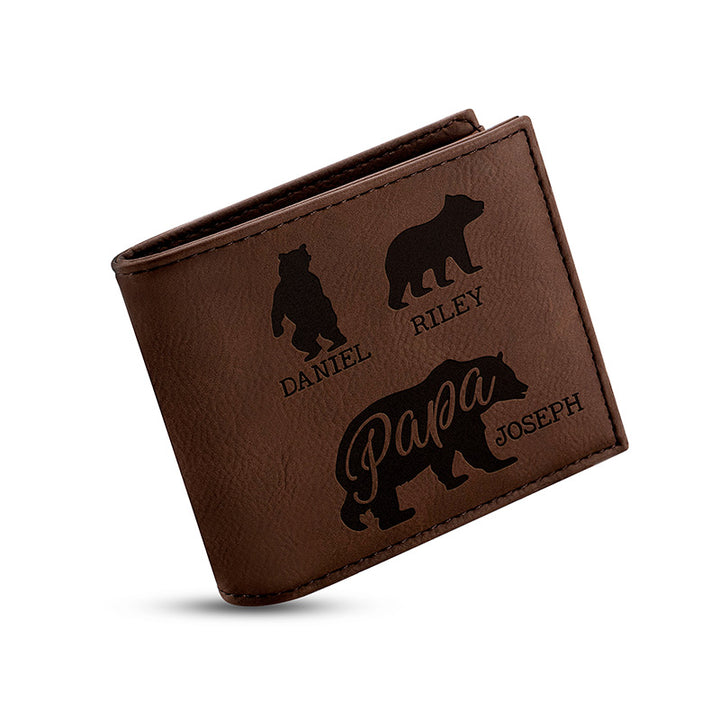 Father's Day Wallet - Papa Bear Personalized - GiftShire