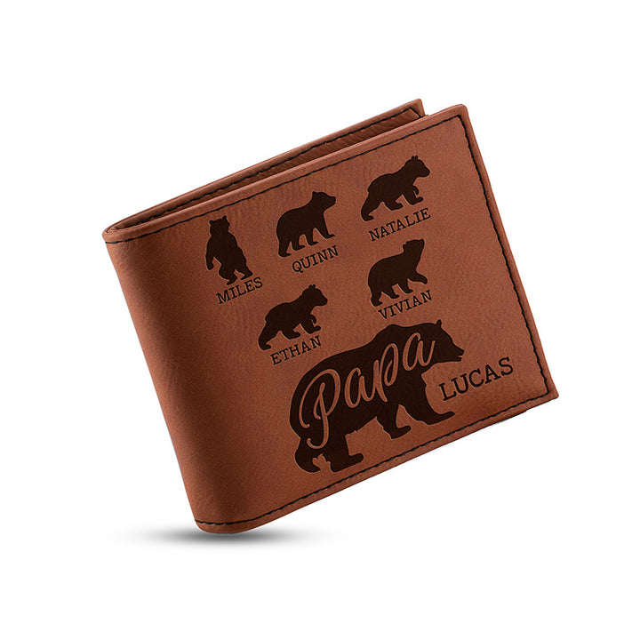 Father's Day Wallet - Papa Bear Personalized - GiftShire
