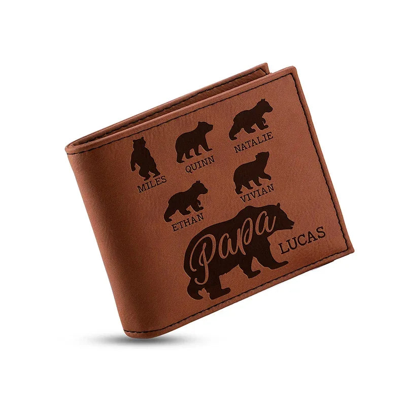 Father's Day Wallet - Papa Bear Personalized - GiftShire