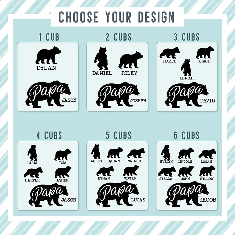 Father's Day Wallet - Papa Bear Personalized - GiftShire