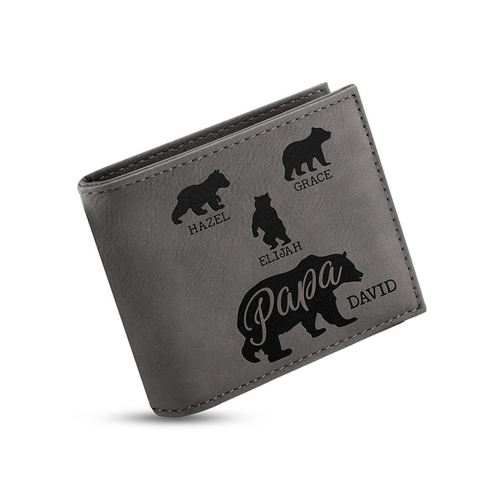 Father's Day Wallet - Papa Bear Personalized - GiftShire
