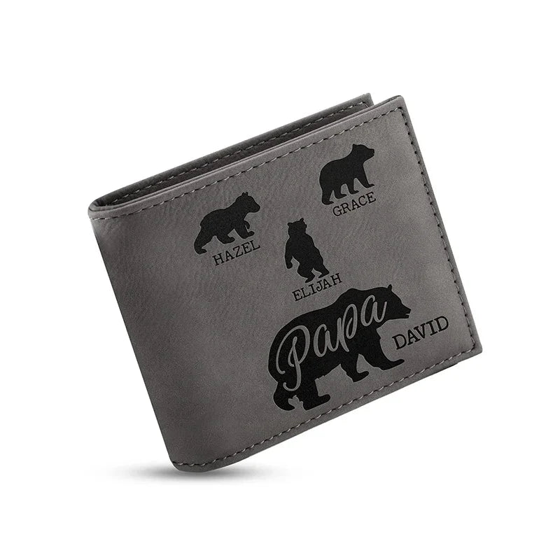 Father's Day Wallet - Papa Bear Personalized - GiftShire