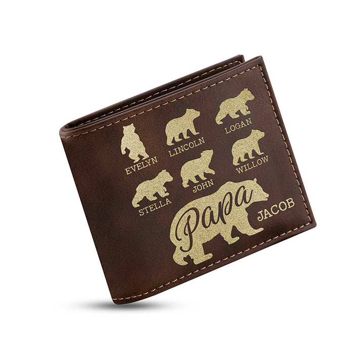 Father's Day Wallet - Papa Bear Personalized - GiftShire