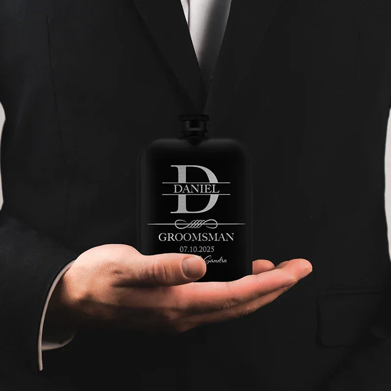 Fill 'Em Up! Groomsmen Engraved Wedding Flask - GiftShire