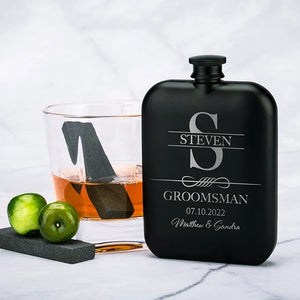 Fill 'Em Up! Groomsmen Engraved Wedding Flask - GiftShire