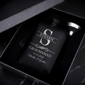 Fill 'Em Up! Groomsmen Engraved Wedding Flask - GiftShire