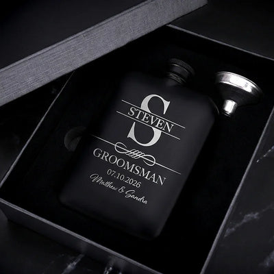 Fill 'Em Up! Groomsmen Engraved Wedding Flask - GiftShire