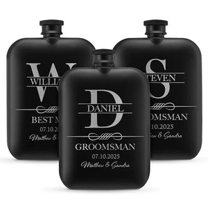 Fill 'Em Up! Groomsmen Engraved Wedding Flask - GiftShire