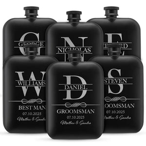 Fill 'Em Up! Groomsmen Engraved Wedding Flask - GiftShire