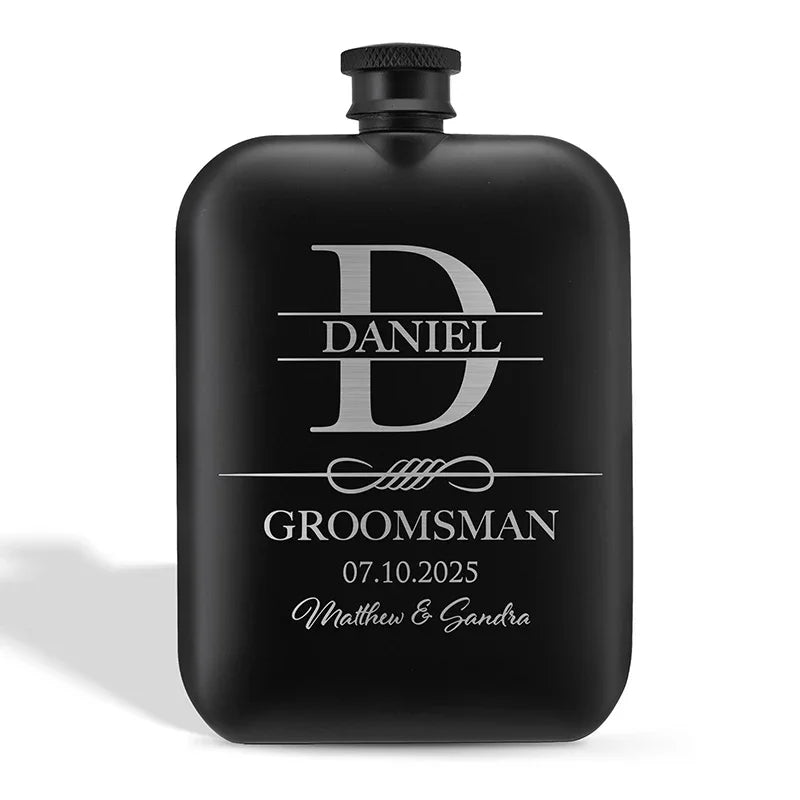 Fill 'Em Up! Groomsmen Engraved Wedding Flask - GiftShire