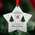 First Christmas at Home, Personalized White Star Ornament