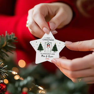 First Christmas at Home, Personalized White Star Ornament - GiftShire