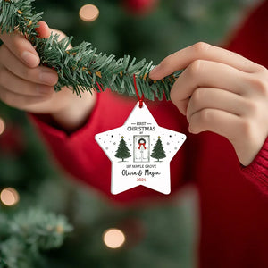 First Christmas at Home, Personalized White Star Ornament - GiftShire