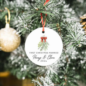 First Christmas Ornament with Couples Name - GiftShire