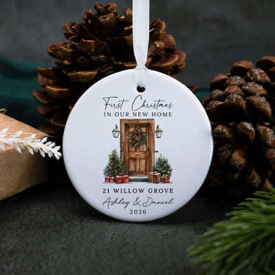 First Christmas in Our New Home Double-Sided Ceramic Ornament