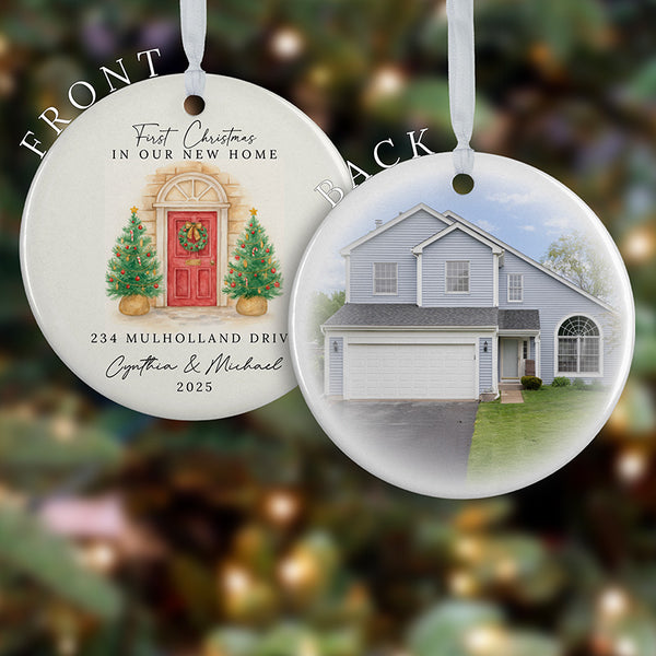 First Christmas in Our New Home Double-Sided Ceramic Ornament