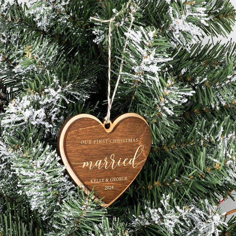 First Christmas Married Ornament Gift for Couples - GiftShire