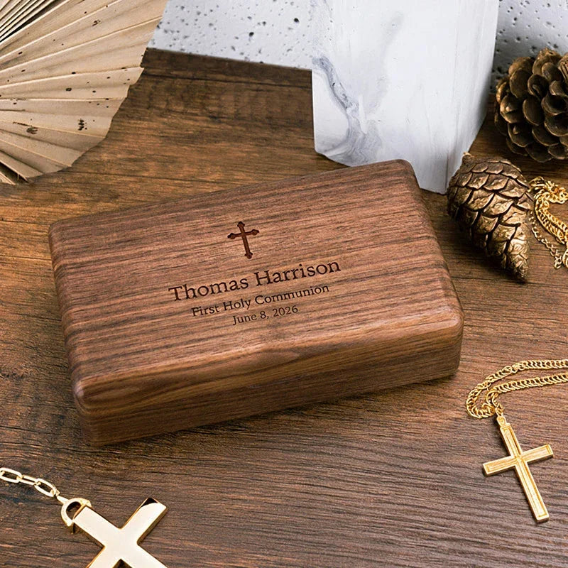 First Communion Customized Jewelry Wooden Box - GiftShire