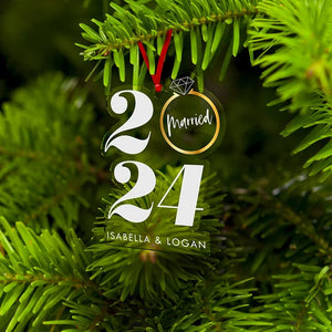 Couples Newly Engaged Personalized Ornament - GiftShire