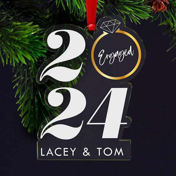 Couples Newly Engaged Personalized Ornament