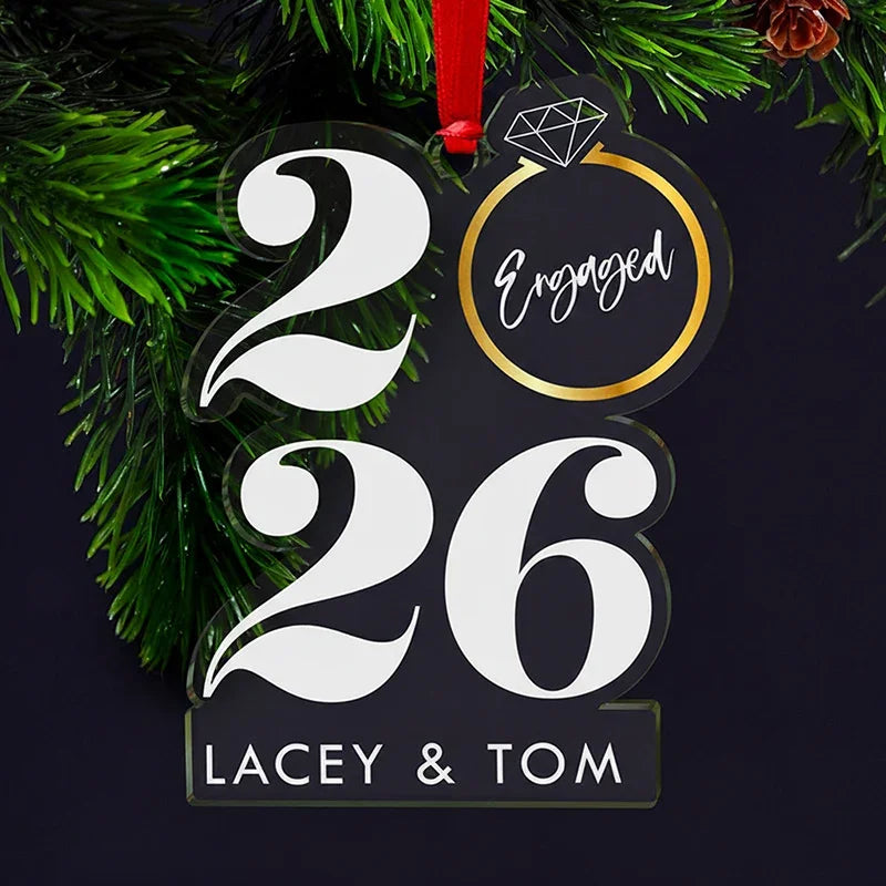 Couples Newly Engaged Personalized Ornament