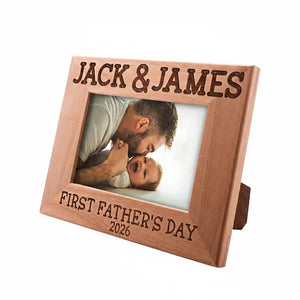 Personalized First Father's Day Picture Frame, Christmas Gifts for Dad - GiftShire