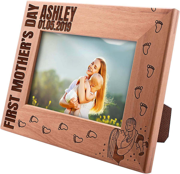 First Mother's Day - Personalized Picture Frames for Mom | B08F91R61N - D8 - GiftShire