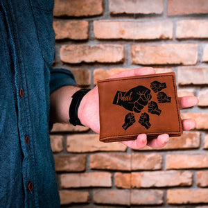 Fist Bump Engraved Wallet for Dad - Personalize up to 5 Kids - GiftShire