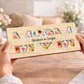 Floral MOM Sign with Children Names – Wood Wall Sign