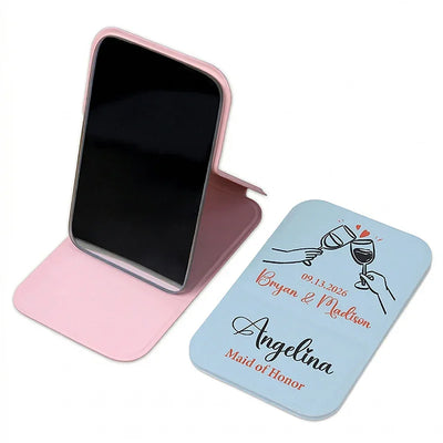 Foldable Leather Mirror Gift for Bridesmaids Wedding Favor
