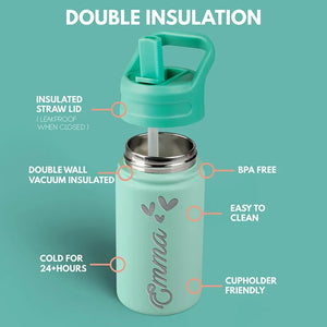 Food Grade Hydration! Kids Personalized Water Bottle - 12 Oz - GiftShire