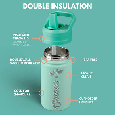 Food Grade Hydration! Kids Personalized Water Bottle - 12 Oz - GiftShire