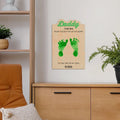 Foot Print Custom Gift for Daddy Sign That Says I Love You
