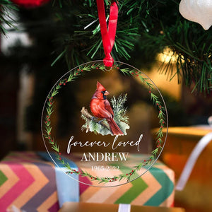 Forever Loved Memorial Ornament with Red Cardinal - GiftShire