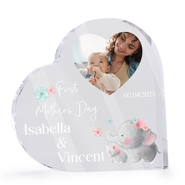Free-standing Photo Heart Block for Mother's Day