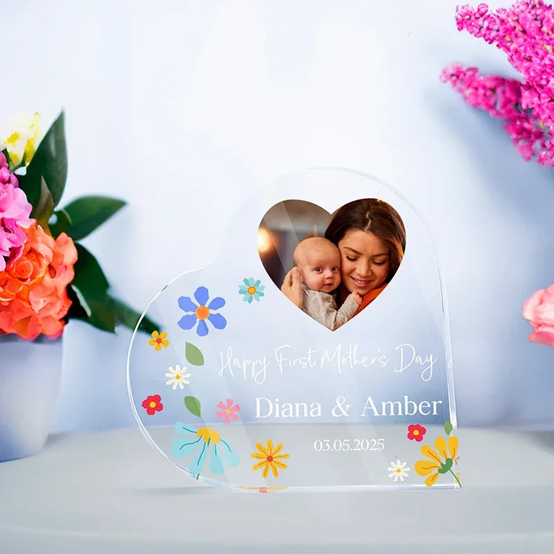 Free-standing Photo Heart Block for Mother's Day - GiftShire